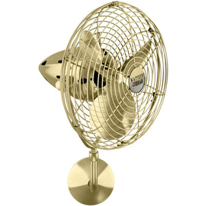 Matthews Fan BP-BRBR-MTL Bruna Parede wall fan in Brushed Brass finish.