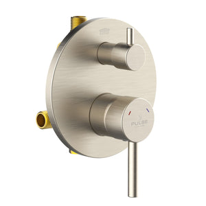 PULSE ShowerSpas 3005-RIVD-BN Two Way Tru-Temp Pressure Balance 1/2" Rough-In Valve with Brushed Nickel Trim Kit