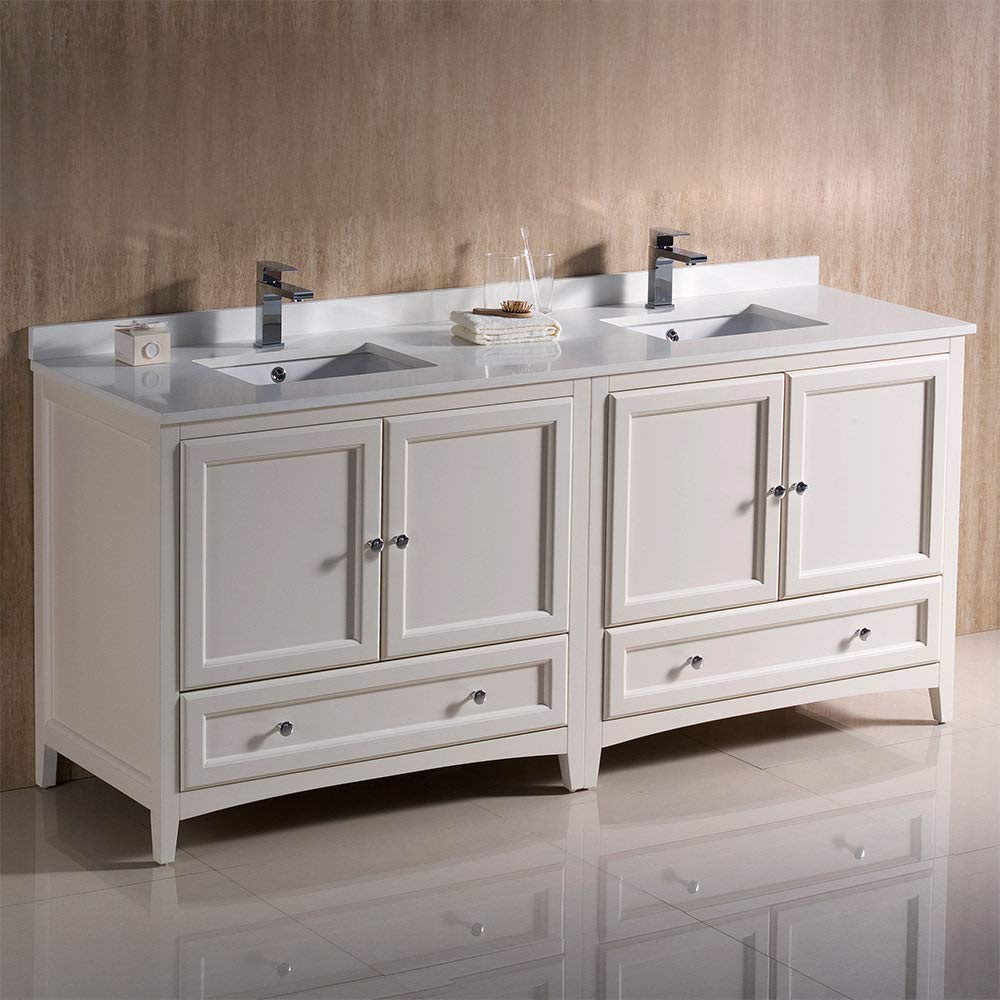 Fresca FCB20-3636GR-CWH-U Double Sink Cabinets with Sinks