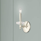 Livex Lighting 42701-01 Bancroft - One Light Wall Sconce, Antique Brass Finish with Clear Bobeche Crystal