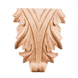 Hardware Resources PAPL-13RW 3-5/8" W x 5/16" D x 4-1/4" H Pressed Rubberwood Acanthus Appliqué