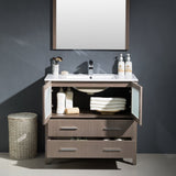 Fresca FVN6236GO-UNS Fresca Torino 36" Gray Oak Modern Bathroom Vanity w/ Integrated Sink