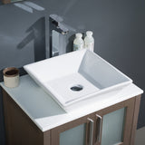 Fresca FVN6224GO-VSL Fresca Torino 24" Gray Oak Modern Bathroom Vanity w/ Vessel Sink