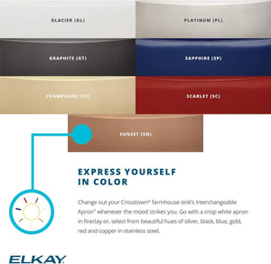 Elkay CTXASP Crosstown Stainless Interchangeable Apron, Sapphire