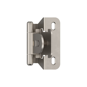 Amerock BPR8715G10 Cabinet Hinge 1/4 in (6 mm) Overlay Single Demountable Partial Wrap Satin Nickel Kitchen Cabinet Door Hinge 1 Pair/2 Pack Functional Hardware