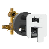 PULSE ShowerSpas 3007-RIVD-CH Two Way Tru-Temp Pressure Balance 1/2" Rough-In Valve with Square Chrome Trim Kit