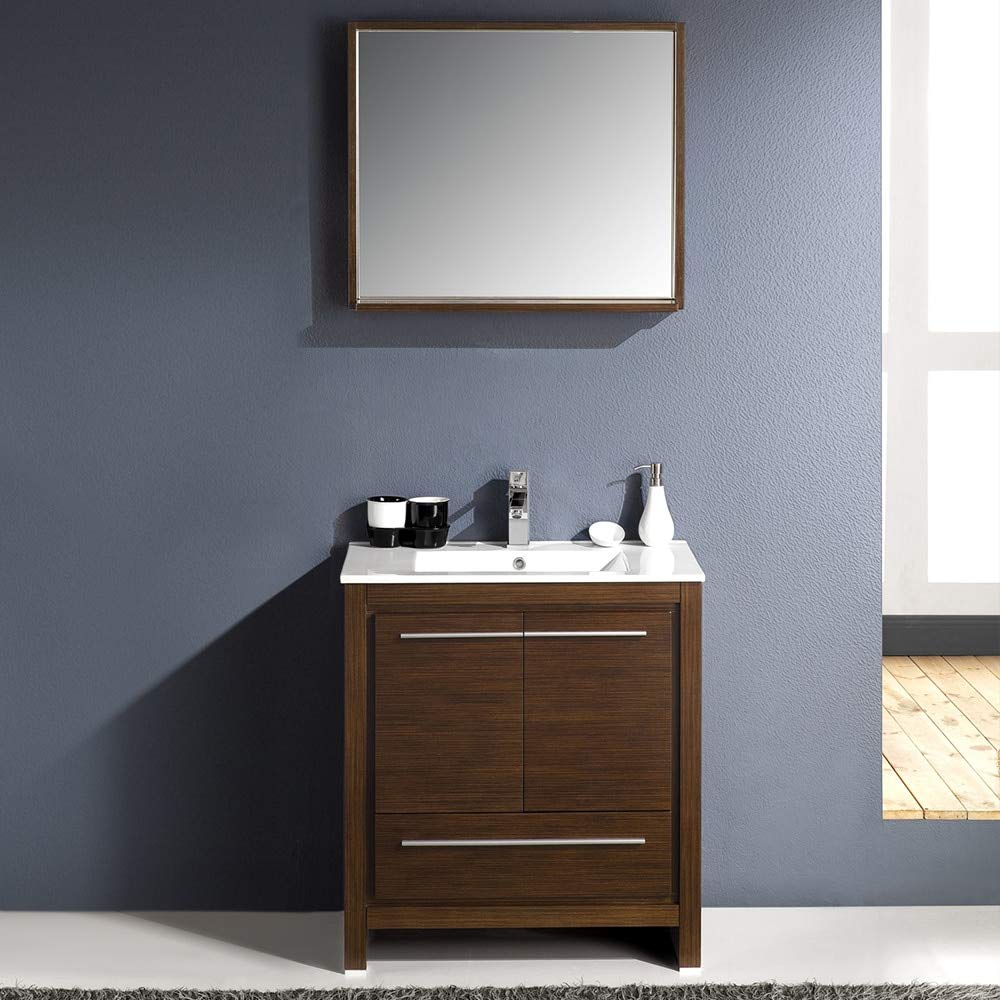 Fresca FVN8130HA Fresca Allier Rio 30" Ash Gray Modern Bathroom Vanity w/ Medicine Cabinet