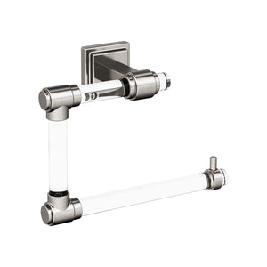 Amerock BH36062CG10 Clear/Brushed Nickel Towel Ring 5-7/16 in (138 mm) Length Towel Holder Glacio Hand Towel Holder for Bathroom Wall Small Kitchen Towel Holder Bath Accessories