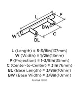 Amerock Cabinet Pull Polished Nickel 3 inch (76 mm) Center to Center Bar Pulls 1 Pack Drawer Pull Drawer Handle Cabinet Hardware