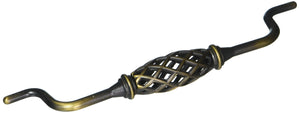 Jeffrey Alexander 749-160ABSB 160 mm Center-to-Center Antique Brushed Satin Brass Birdcage Tuscany Drop & Ring Pull