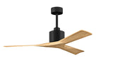 Matthews Fan NK-BK-LM-52 Nan 6-speed ceiling fan in Matte Black finish with 52” solid light maple tone wood blades