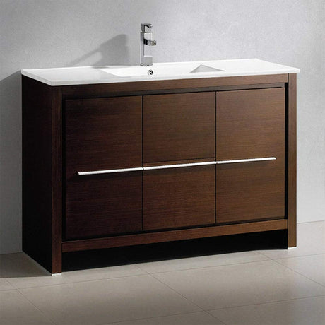 Fresca FCB8148WG-I Fresca Allier 48" Wenge Brown Modern Bathroom Cabinet w/ Sink