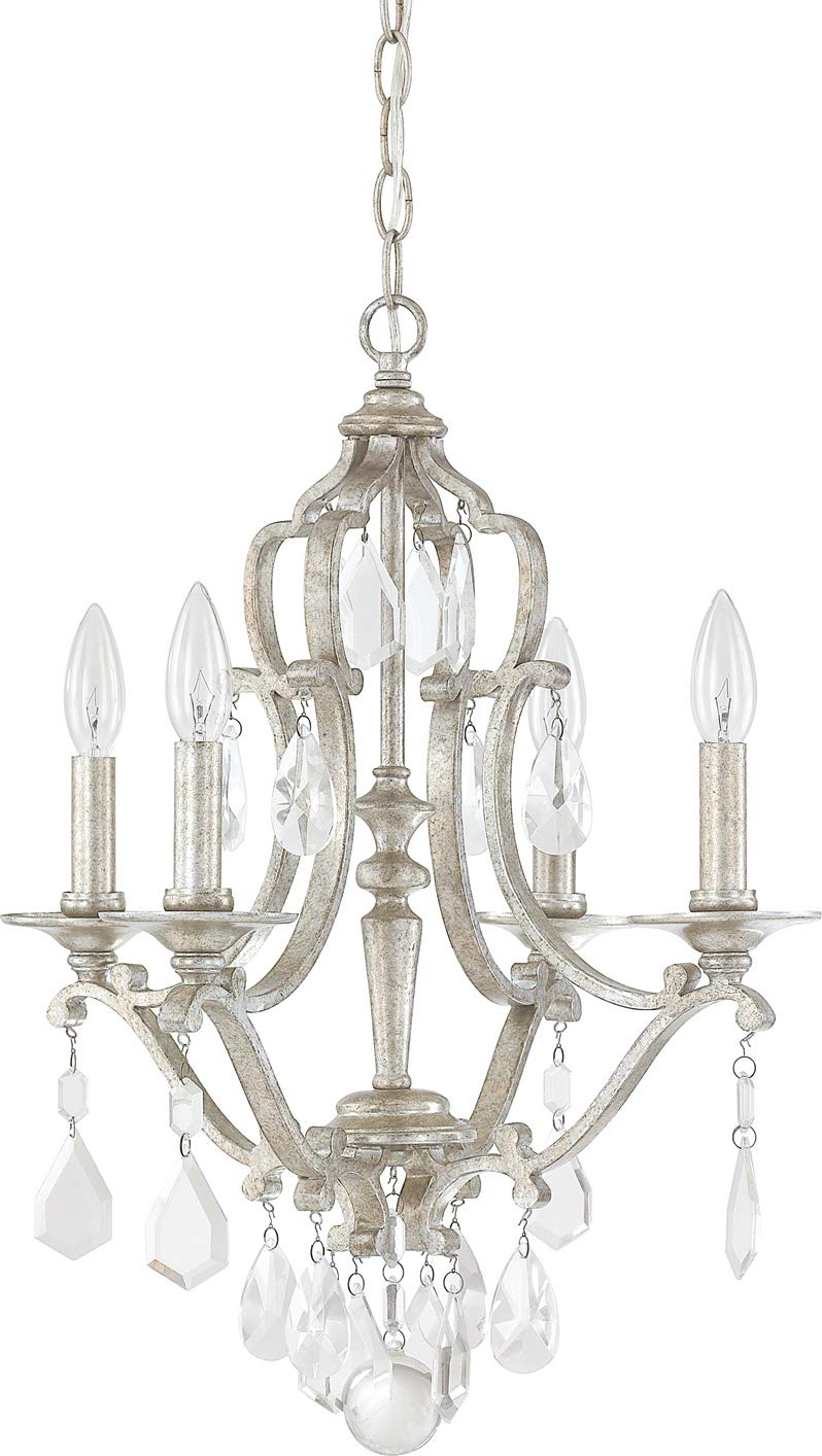 Capital Lighting 4184AS-CR Blakely 4 Light Chandelier Antique Silver