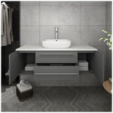 Fresca FCB6148ES-VSL-CWH-V Fresca Lucera 48" Espresso Wall Hung Modern Bathroom Cabinet w/ Top & Vessel Sink