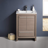 Fresca FCB8125GO-I Fresca Allier 24" Gray Oak Modern Bathroom Cabinet w/ Sink