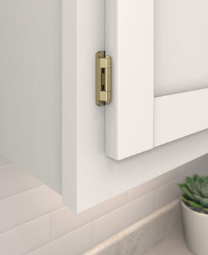 Amerock BPR7550BBZ Cabinet Hinge 1/2 in (13 mm) Overlay Self Closing Partial Wrap Golden Champagne Kitchen Cabinet Door Hinge 1 Pair/2 Pack Functional Hardware