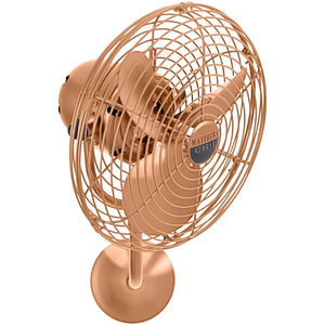 Matthews Fan MP-BRCP-MTL Michelle Parede vintage style wall fan in brushed copper finish.