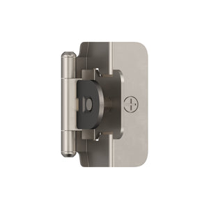 Amerock Double Demountable Cabinet Hinge 1/2 inch (13 mm) Overlay Hinge Satin Nickel 2 Pack Self-Closing Hinge Cabinet Door Hinge