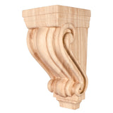 Hardware Resources CORC-1RW 4-1/2" W x 5" D x 10" H Rubberwood Scrolled Corbel