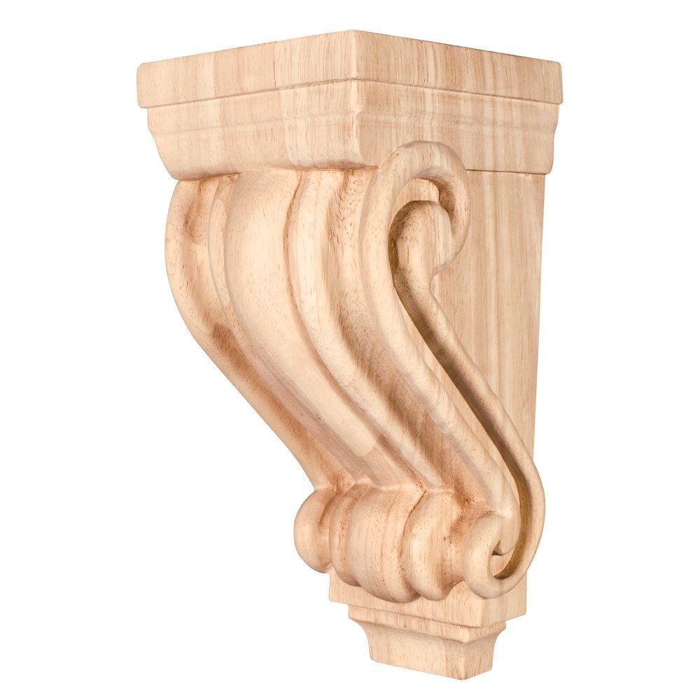 Hardware Resources CORC-1MP 4-1/2" W x 5" D x 10" H Maple Scrolled Corbel