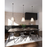 Alora PD545622MBWL MANILA 22" PD MATTE BLACK WHITE LINEN ROD 46 3X40W E26