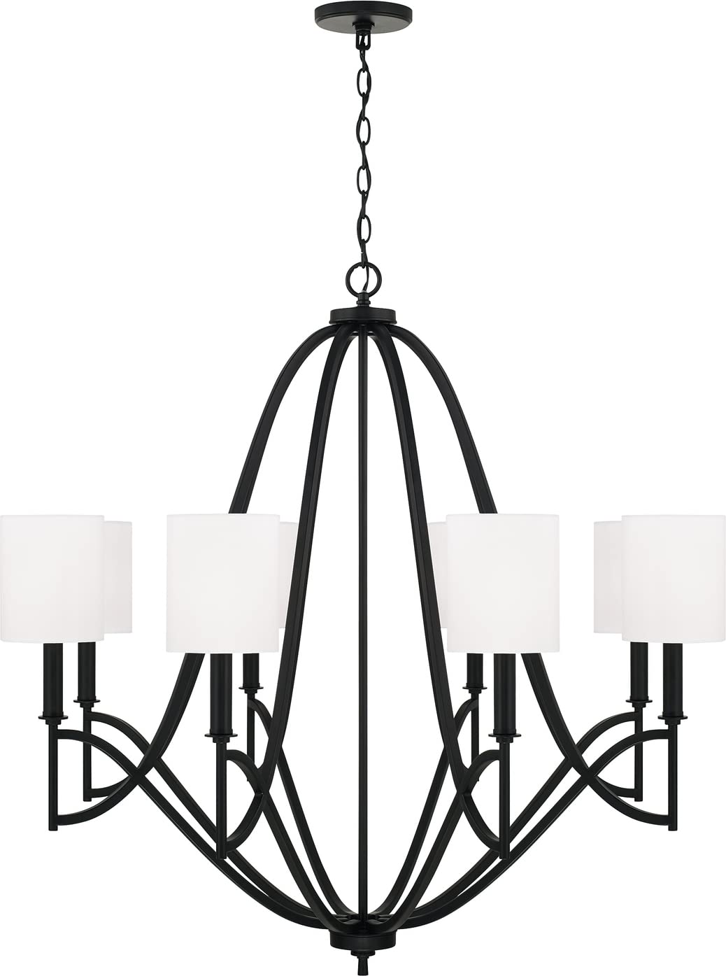 Capital Lighting 442381MB-701 Sylvia 8 Light Chandelier Matte Black