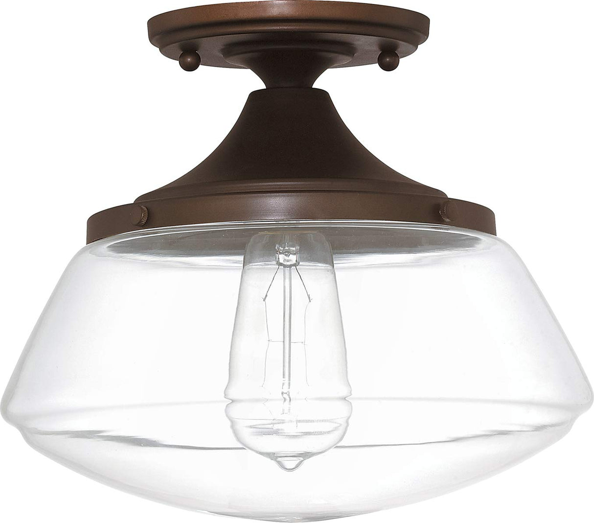 Capital Lighting 3537BB-134 Schoolhouse 1 Light Semi-Flush Burnished Bronze