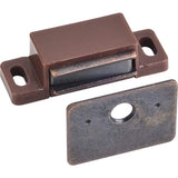 Hardware Resources 50632 15 lb. Brown Single Magnetic Catch with Bronze Strike and Screws