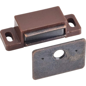 Hardware Resources 50635 8 lb. Brown Single Magnetic Catch with Bronze Strike and Screws
