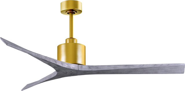 Matthews Fan MW-BRBR-BW-60 Mollywood 6-speed contemporary ceiling fan in Brushed Brass finish with 60” solid barn wood tone blades