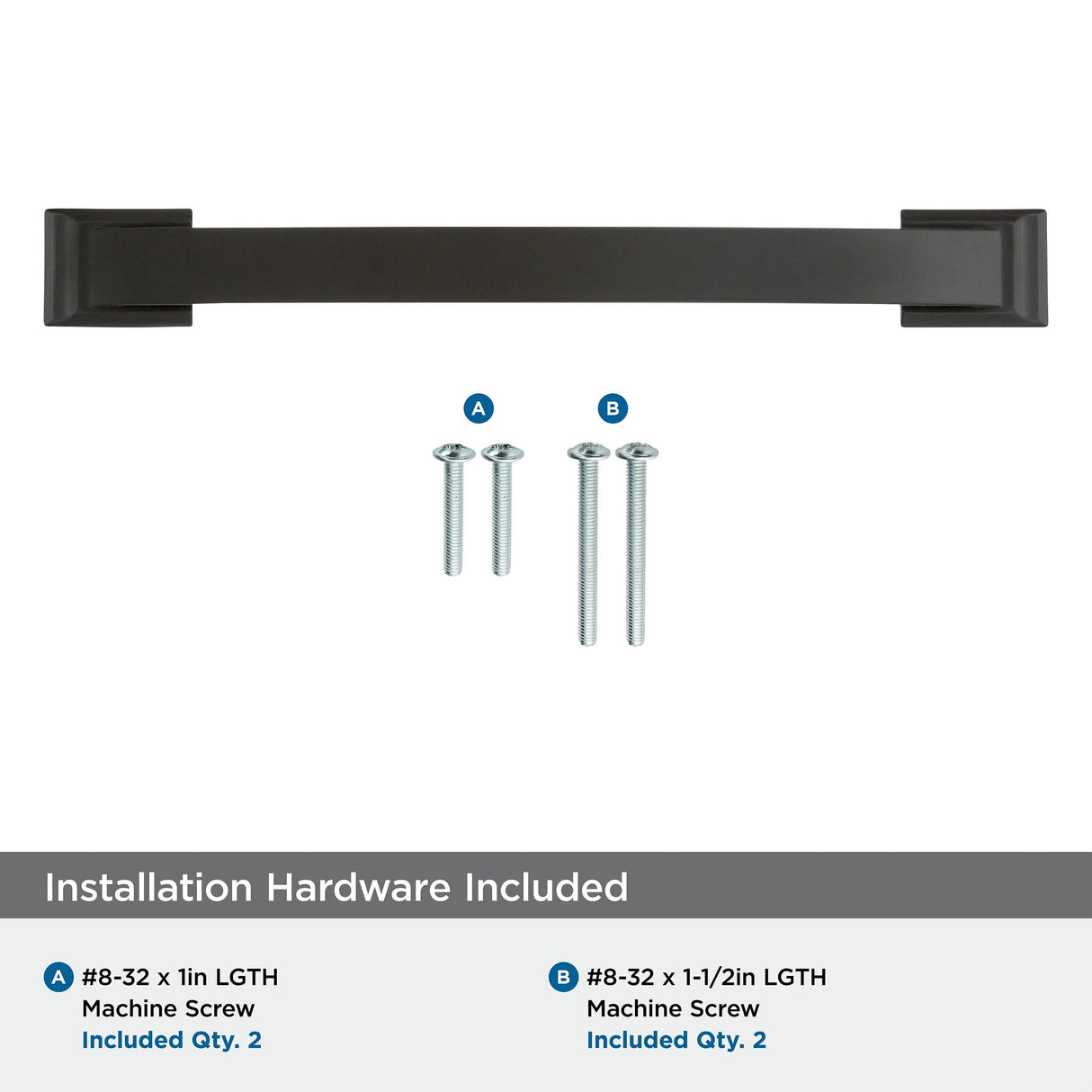 Amerock Cabinet Pull Black Bronze 6-5/16 inch (160 mm) Center to Center Candler 1 Pack Drawer Pull Drawer Handle Cabinet Hardware