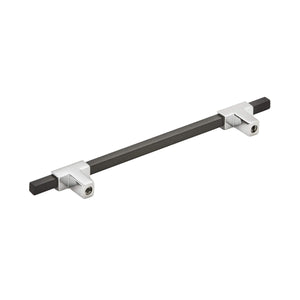 Amerock Cabinet Pull Polished Chrome/Brushed Matte Black 6-5/16 inch (160 mm) Center to Center Urbanite 1 Pack Drawer Pull Drawer Handle Cabinet Hardware