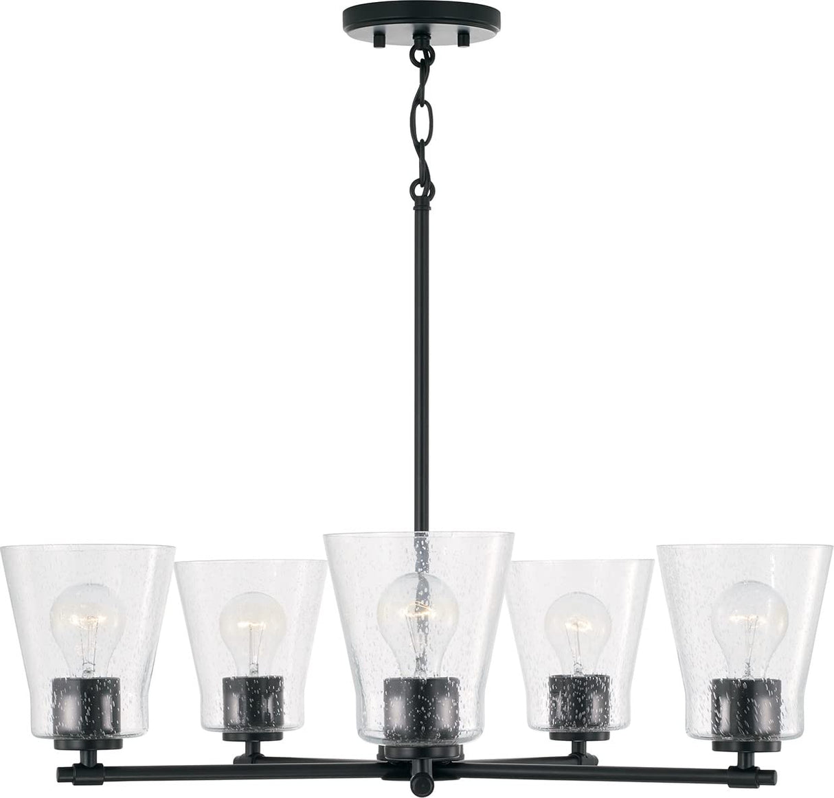 Capital Lighting 446951MB-533 Baker 5 Light Chandelier Matte Black