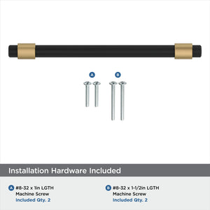 Amerock Cabinet Pull Matte Black/Champagne Bronze 5-1/16 inch (128 mm) Center-to-Center Mergence 1 Pack Drawer Pull Cabinet Handle Cabinet Hardware