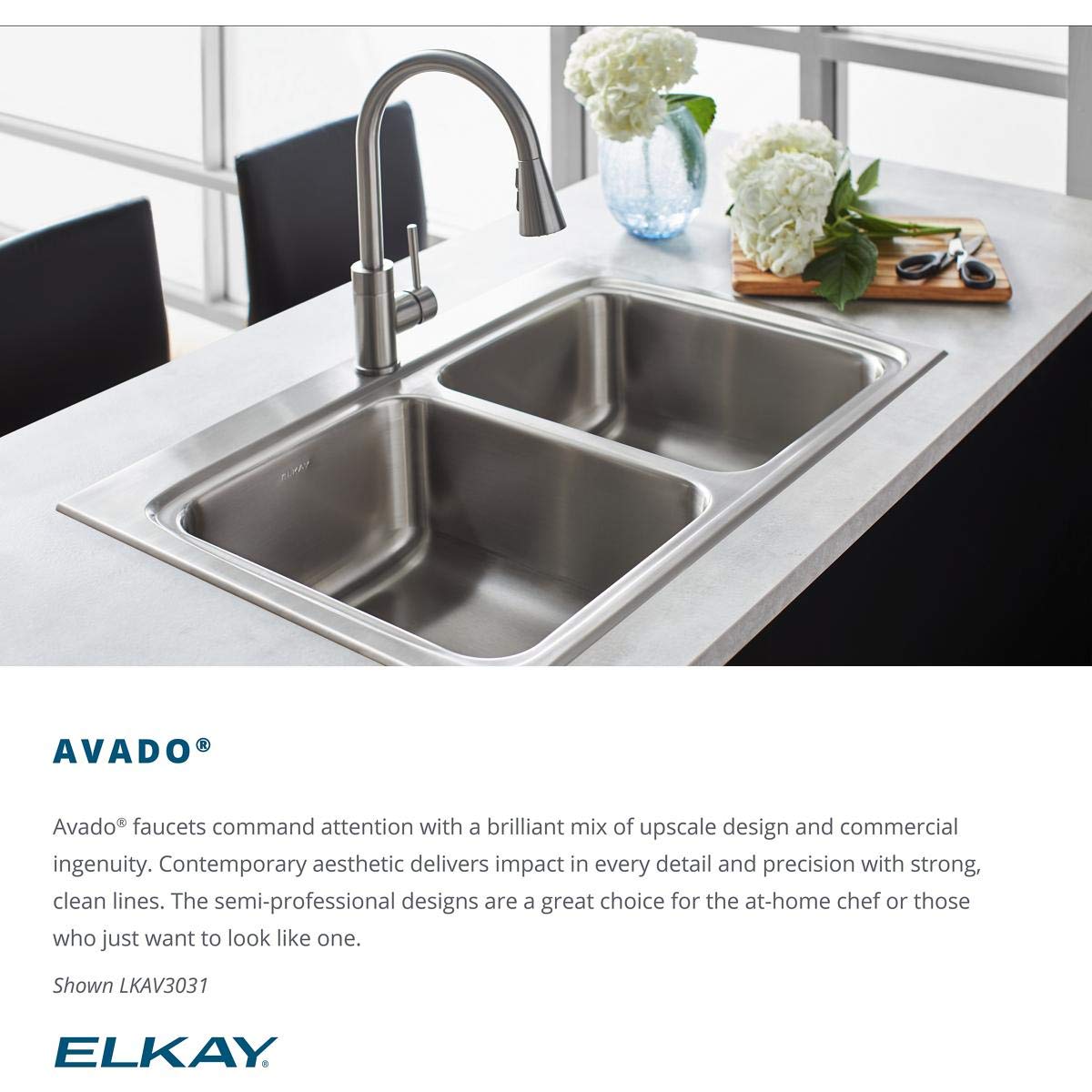 Elkay LKAV4091CR Avado Wall Mount Single Hole Pot Filler Kitchen Faucet with Lever Handles, Chrome