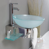 Fresca FVN1012 Fresca Cristallino 18" Modern Glass Bathroom Vanity w/ Frosted Vessel Sink