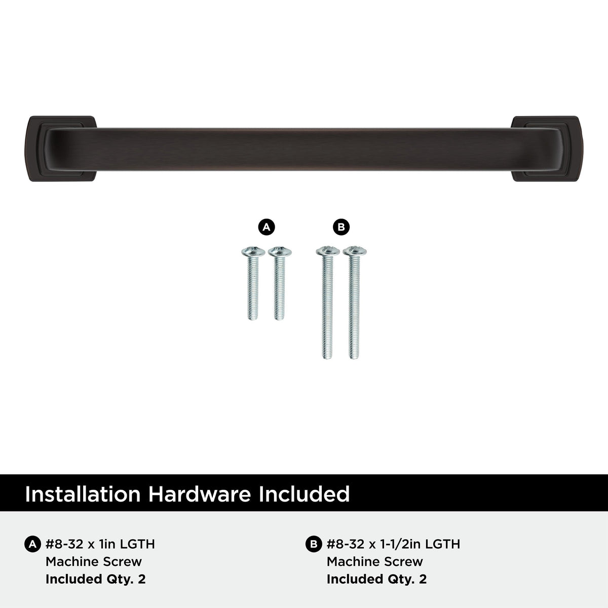 Amerock BP36895ORB Oil-Rubbed Bronze Cabinet Pull 5-1/16 inch (128mm) Center-to-Center Cabinet Hardware Surpass Furniture Hardware Drawer Pull