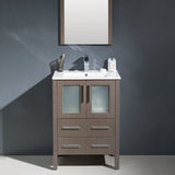 Fresca FVN6224GO-UNS Fresca Torino 24" Gray Oak Modern Bathroom Vanity w/ Integrated Sink