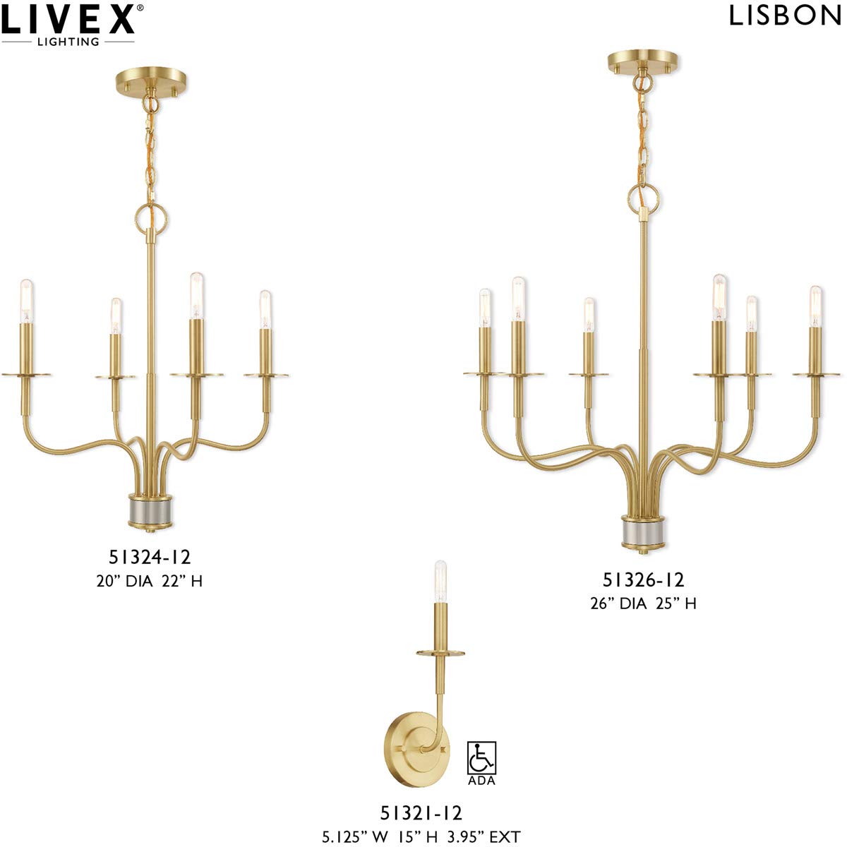 Livex Lighting 4 Lt Satin Brass Mini Chandelier