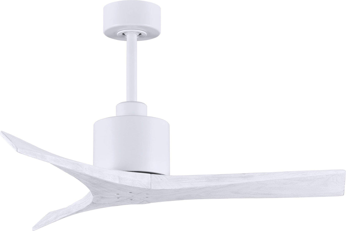 Matthews Fan MW-MWH-MWH-42 Mollywood 6-speed contemporary ceiling fan in Matte White finish with 42” solid matte white wood blades