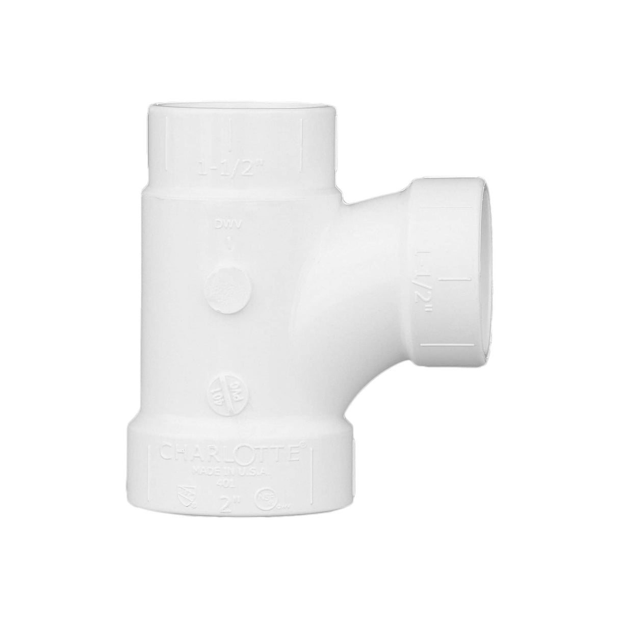 CHARLOTTE PIPE 2 x 1 1/2 x 1 1/2 DWVSANITARYTEE REDUC DWV (DRAIN, WASTE AND VENT) (1 Unit Piece)
