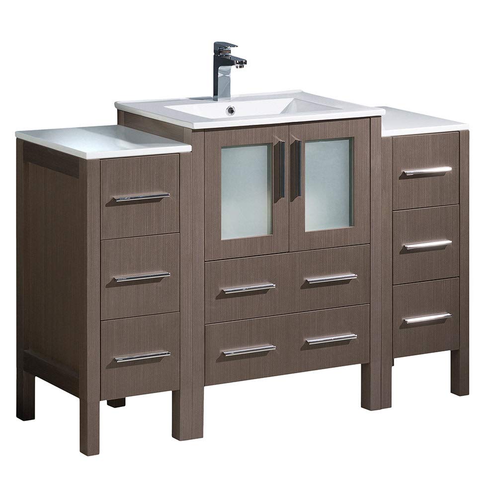 Fresca FCB62-122412GO-I Fresca Torino 48" Gray Oak Modern Bathroom Cabinets w/ Integrated Sink