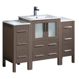 Fresca FCB62-122412GO-I Fresca Torino 48" Gray Oak Modern Bathroom Cabinets w/ Integrated Sink