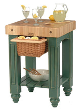 John Boos CU-GB25-WT Gathering Block I - 4" End-Grain Maple Butcher Block. 25" W x 24" D 36" H. Walnut Stain Base.