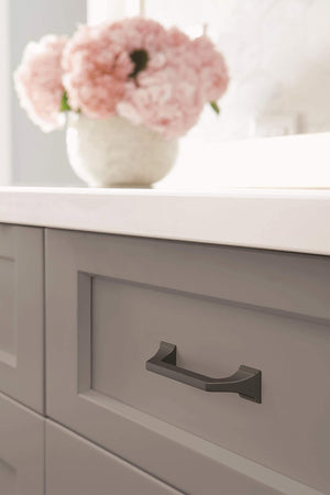 Amerock Cabinet Pull Matte Black 3-3/4 inch (96 mm) Center-to-Center Exceed 1 Pack Drawer Pull Cabinet Handle Cabinet Hardware