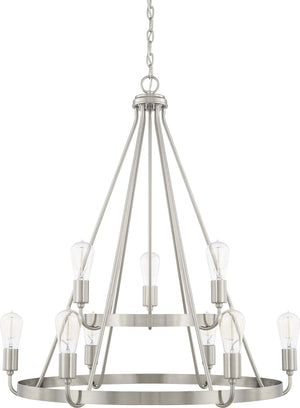 Capital Lighting 420091MB Tanner 9 Light Chandelier Matte Black