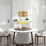 Livex Lighting 52048-08 Greenwich - Five Light Chandelier, Natural Brass Finish with Natural Brass Metal Shade