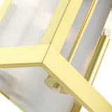 Livex Lighting 21238-12 York 2 Light Outdoor Wall Lantern, Satin Brass with Brushed Nickel Stainless Steel Reflector