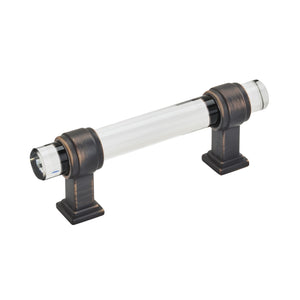 Amerock Cabinet Pull Clear/Oil-Rubbed Bronze 3 inch (76 mm) Center to Center Glacio 1 Pack Drawer Pull Drawer Handle Cabinet Hardware