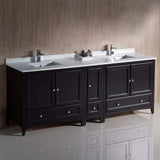 Fresca FCB20-361236GR-CWH-U Fresca Oxford 84" Gray Traditional Double Sink Bathroom Cabinets w/ Top & Sinks